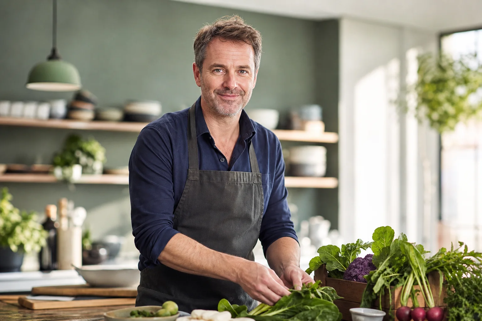Novralis founder Andrew Wood in the kitchen