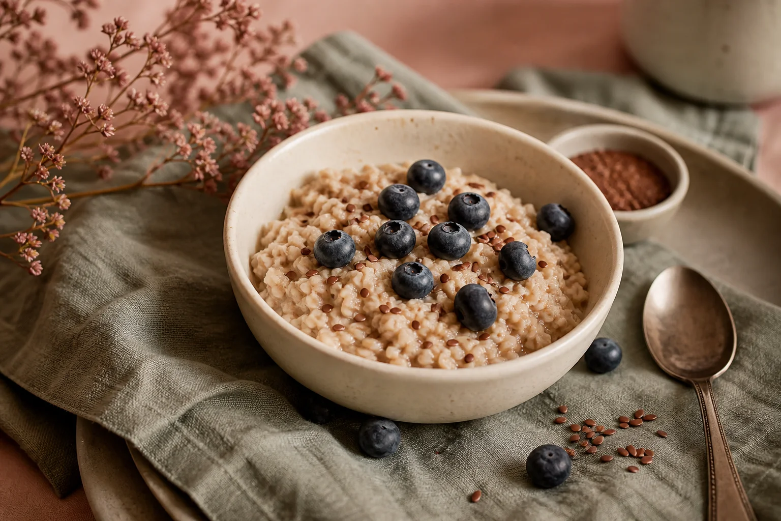 Porridge with blueberries